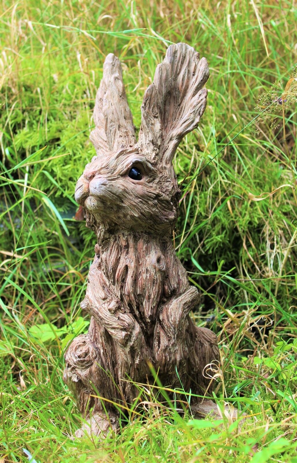 Wild Hare Garden Ornament - Wood Effect - Image 5