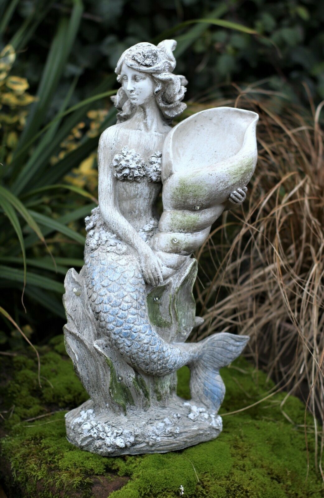 Solar Powered Fairy Mermaid Stone Effect Statue - Image 3