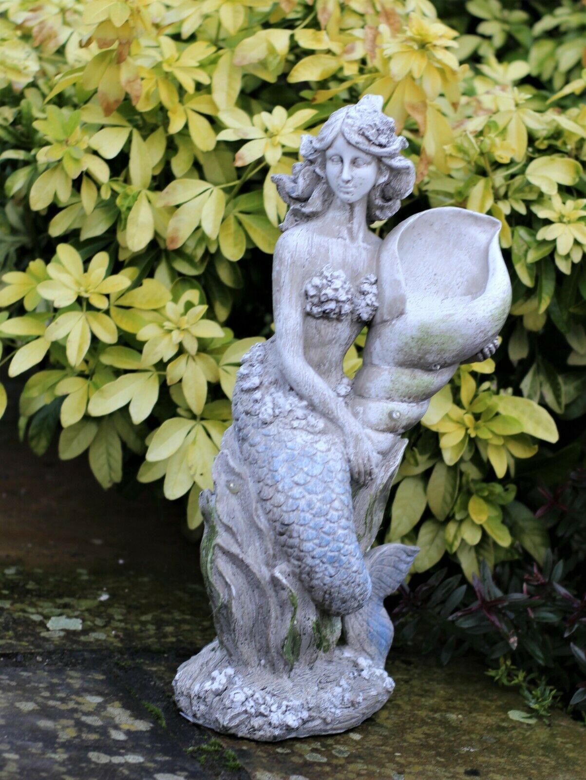 Solar Powered Fairy Mermaid Stone Effect Statue - Image 5