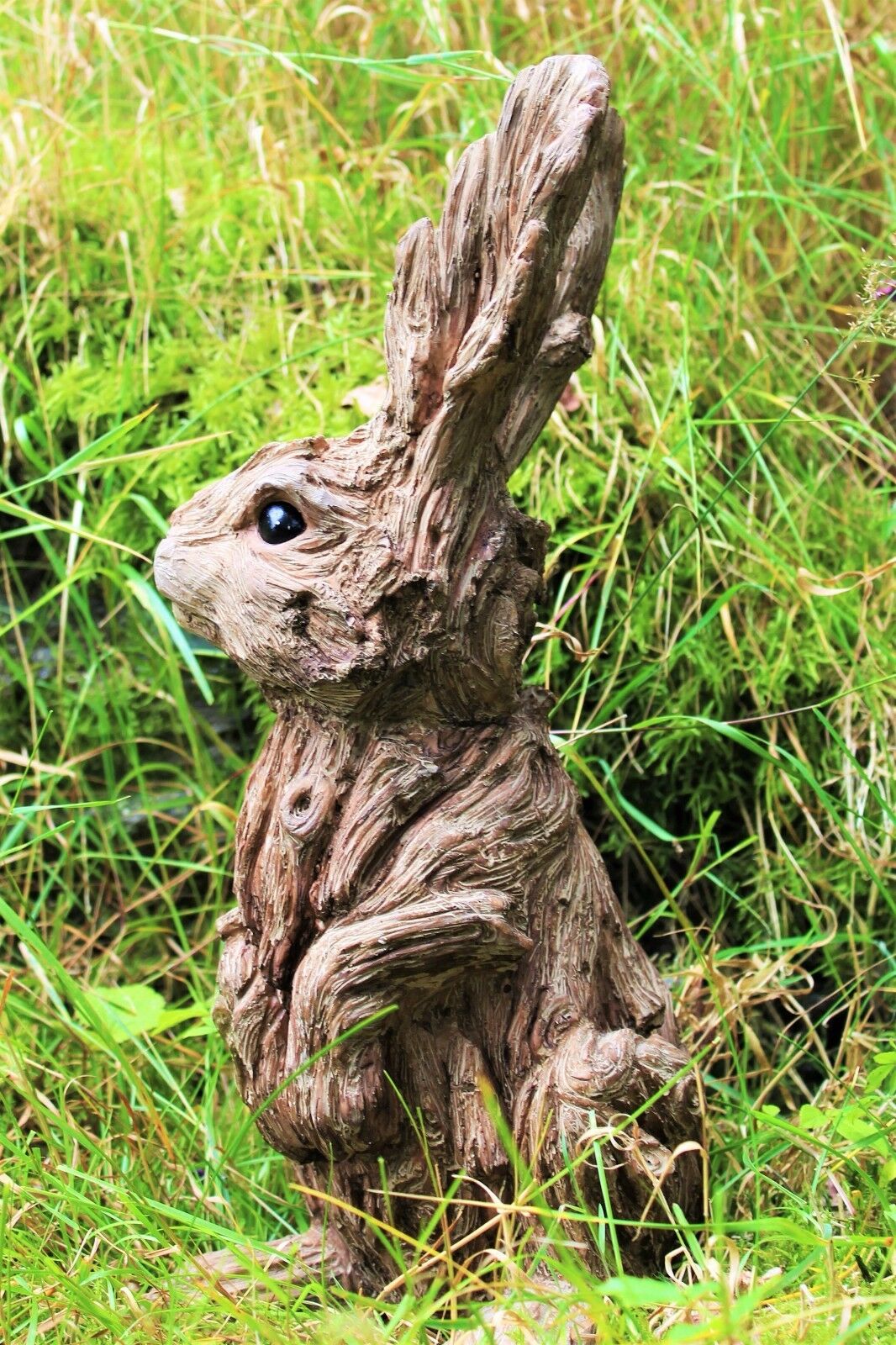 Wild Hare Garden Ornament - Wood Effect - Image 6