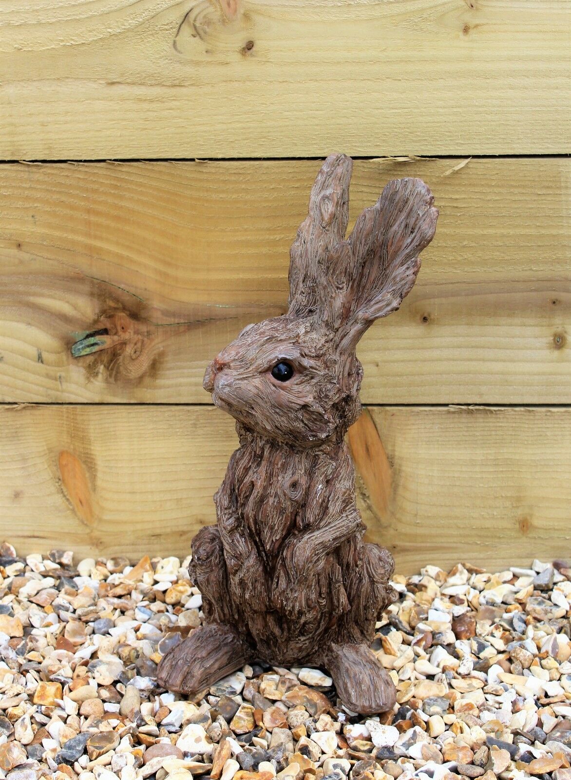 Wild Hare Garden Ornament - Wood Effect - Image 8