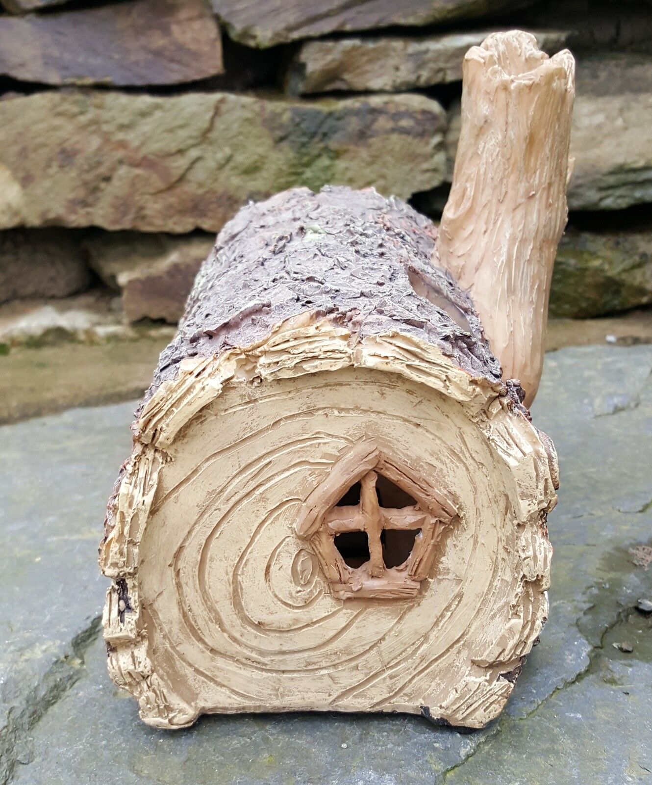 Solar Powered Log Mystical Fairy House - Colour Changing - Image 7