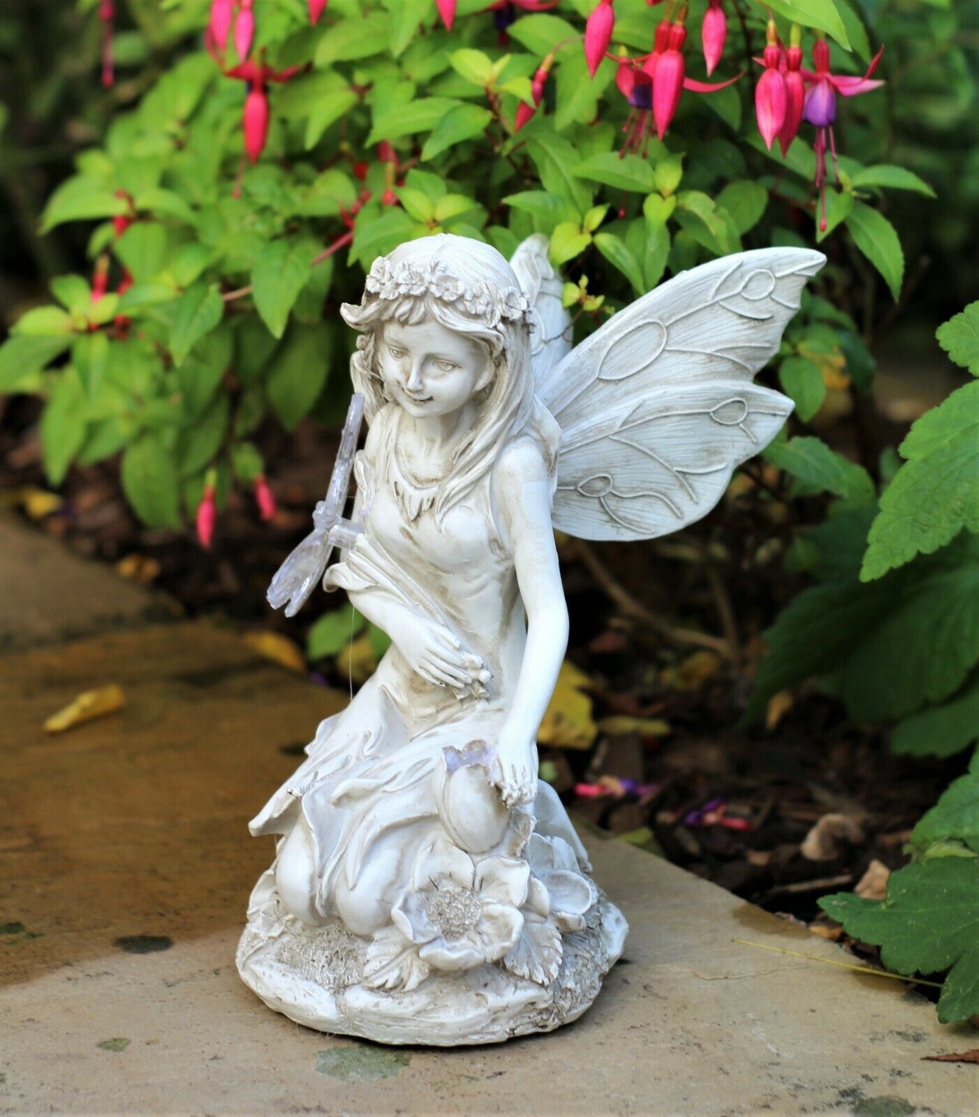 Solar Grey Kneeling Fairy Garden Ornament - Image 8
