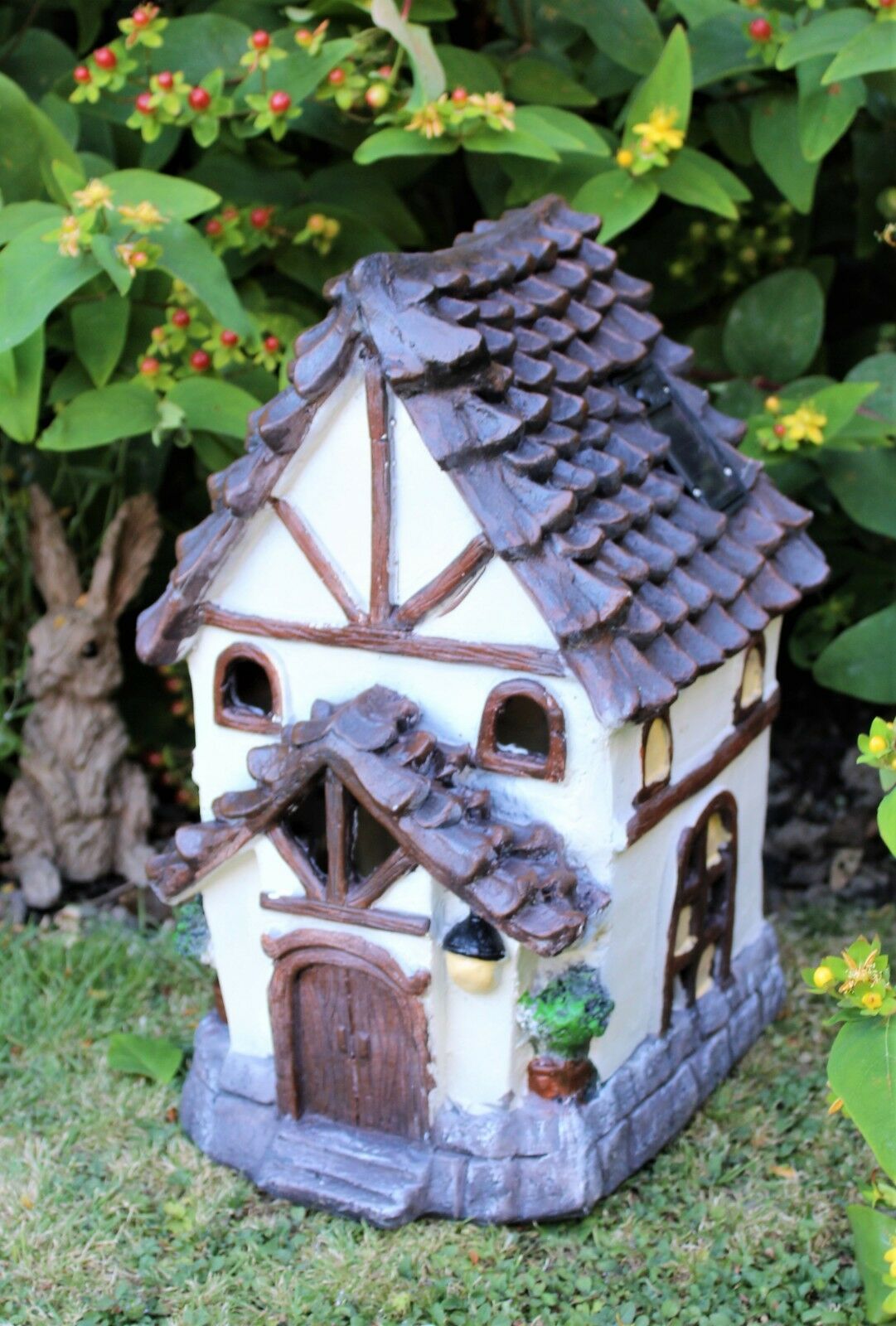Large Solar Powered Fairy House - Tudor Style - Image 6