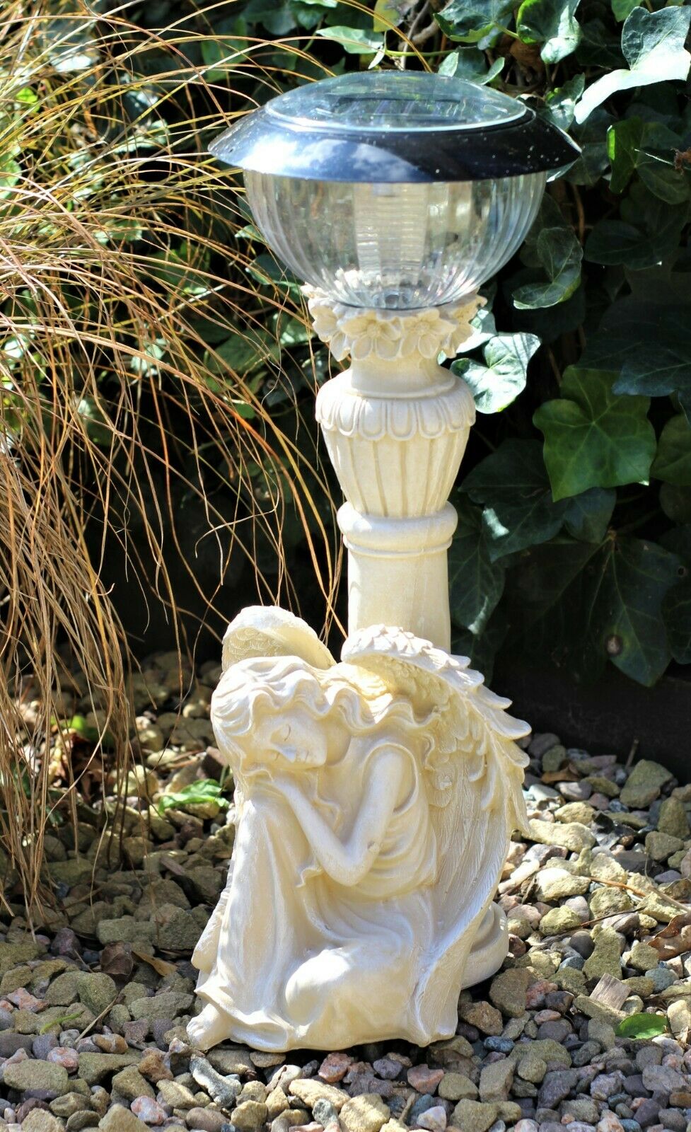 LED Solar Cherub Garden Ornament - Image 3