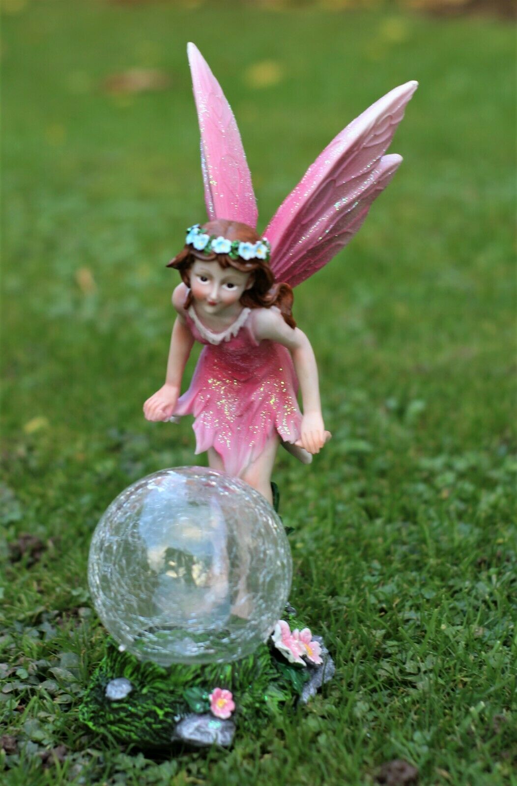 Solar Fairy with a Glass Ball Garden Ornament - Image 2