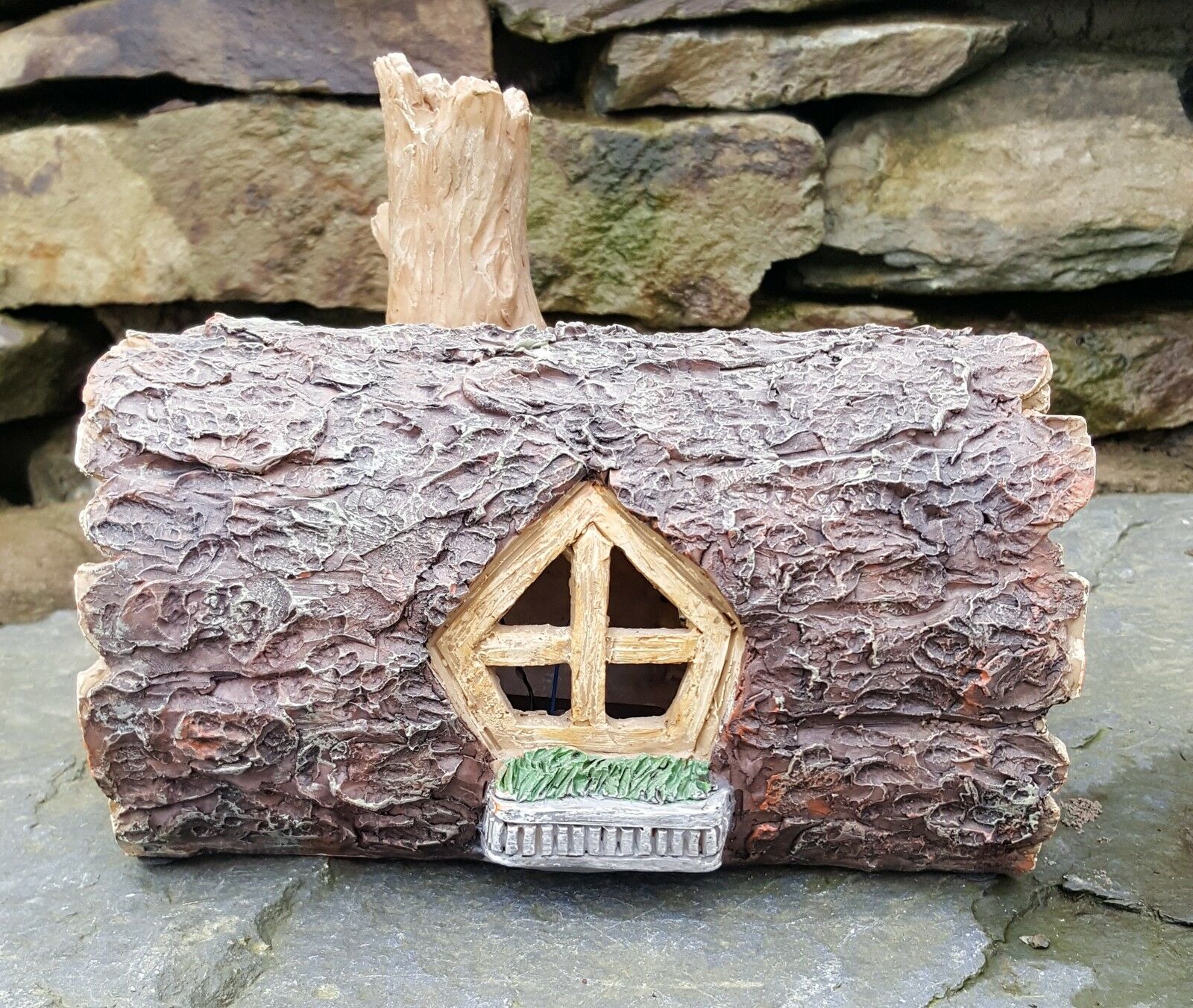 Solar Powered Log Mystical Fairy House - Colour Changing - Image 4