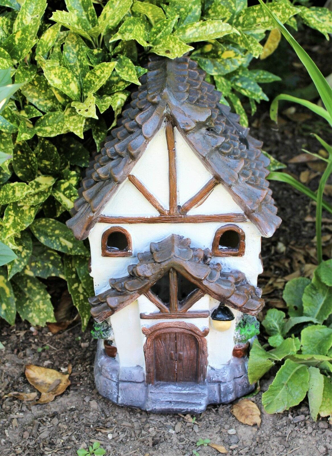 Large Solar Powered Fairy House - Tudor Style - Image 4