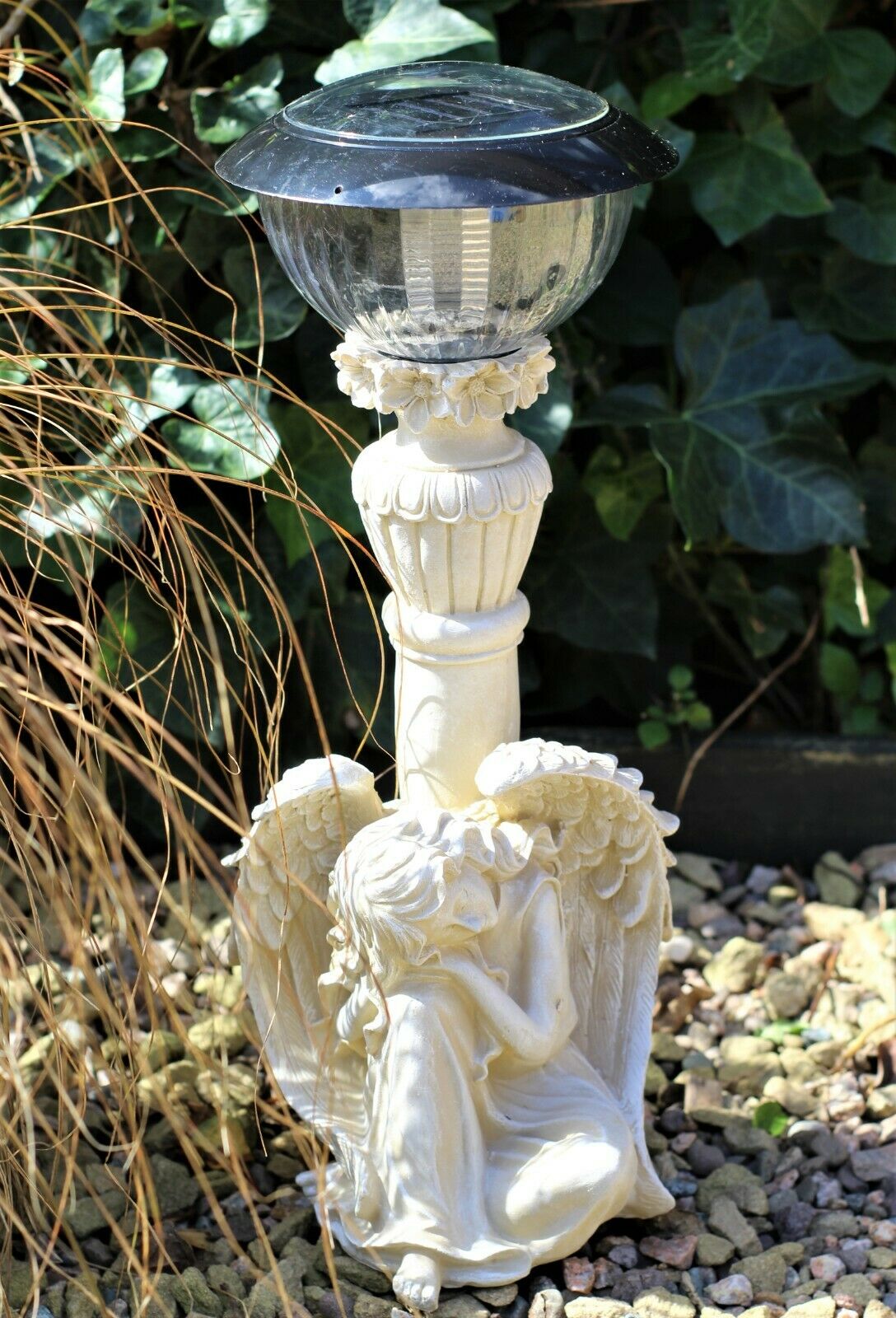 LED Solar Cherub Garden Ornament - Image 2