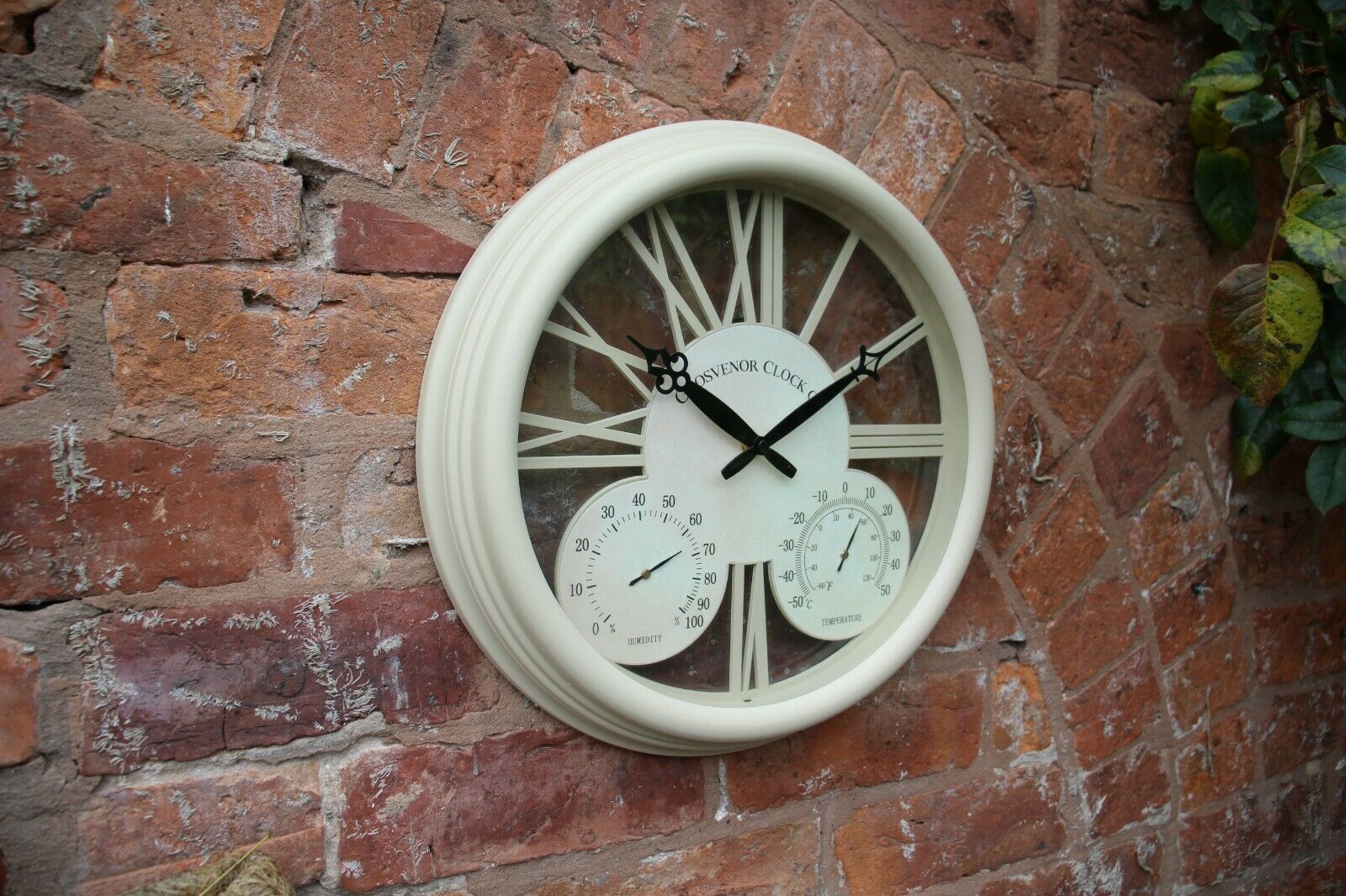 Vintage Styled Outdoor Garden Clock with Thermometer and Hygrometer - Image 2