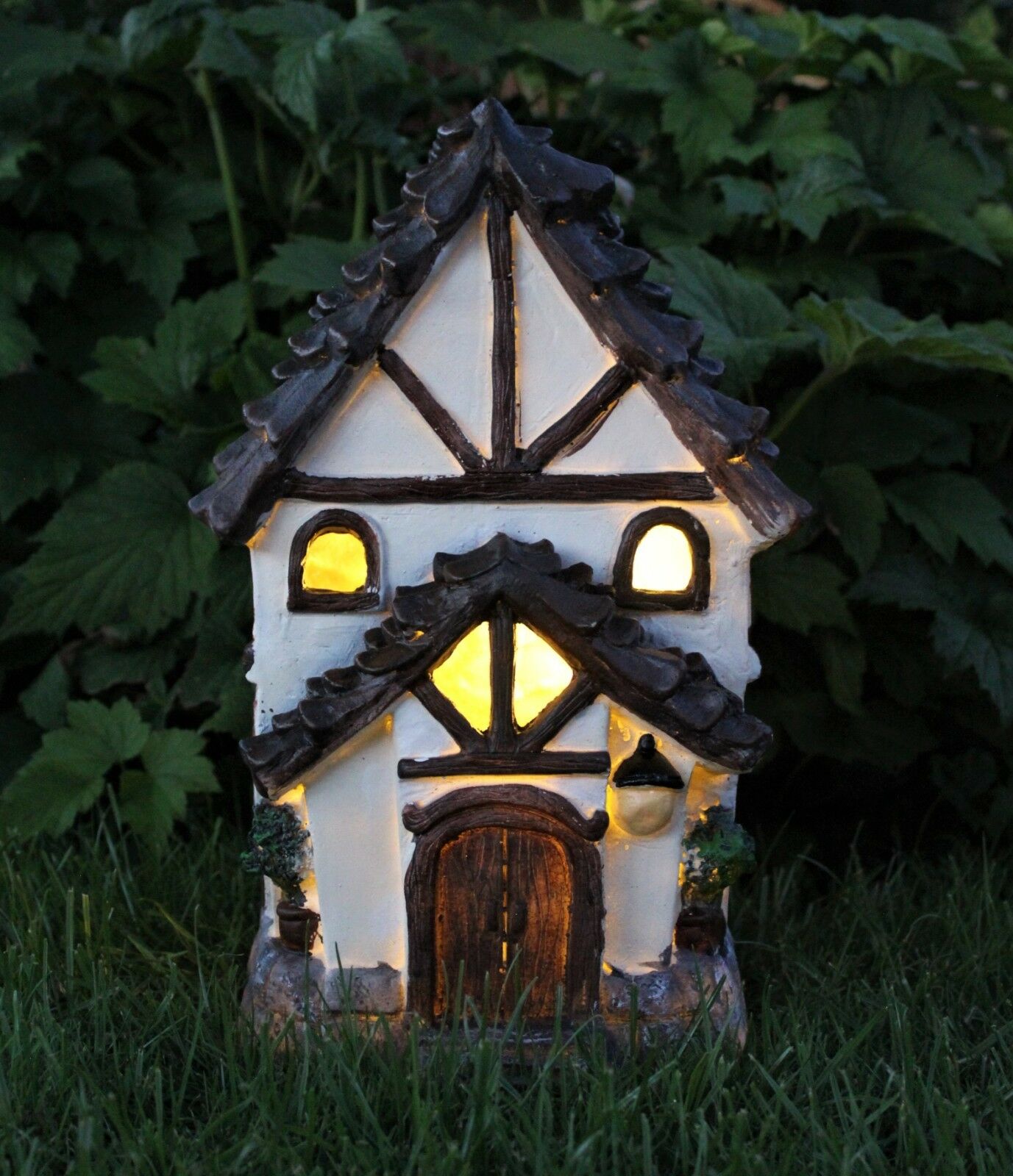 Large Solar Powered Fairy House - Tudor Style - Image 2