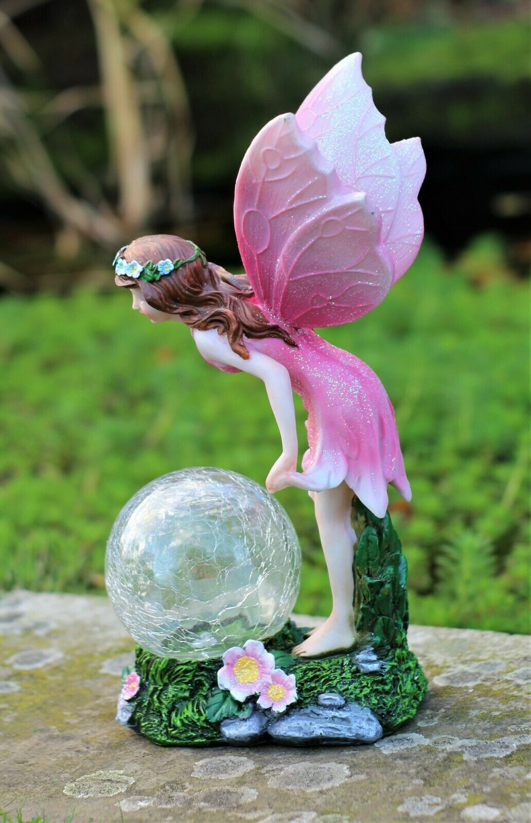 Solar Fairy with a Glass Ball Garden Ornament - Image 4