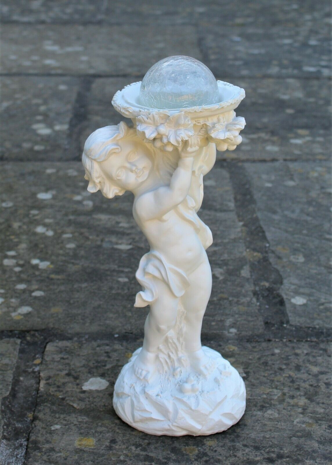 Solar Powered Ornament Cherub Garden Statue - Image 7