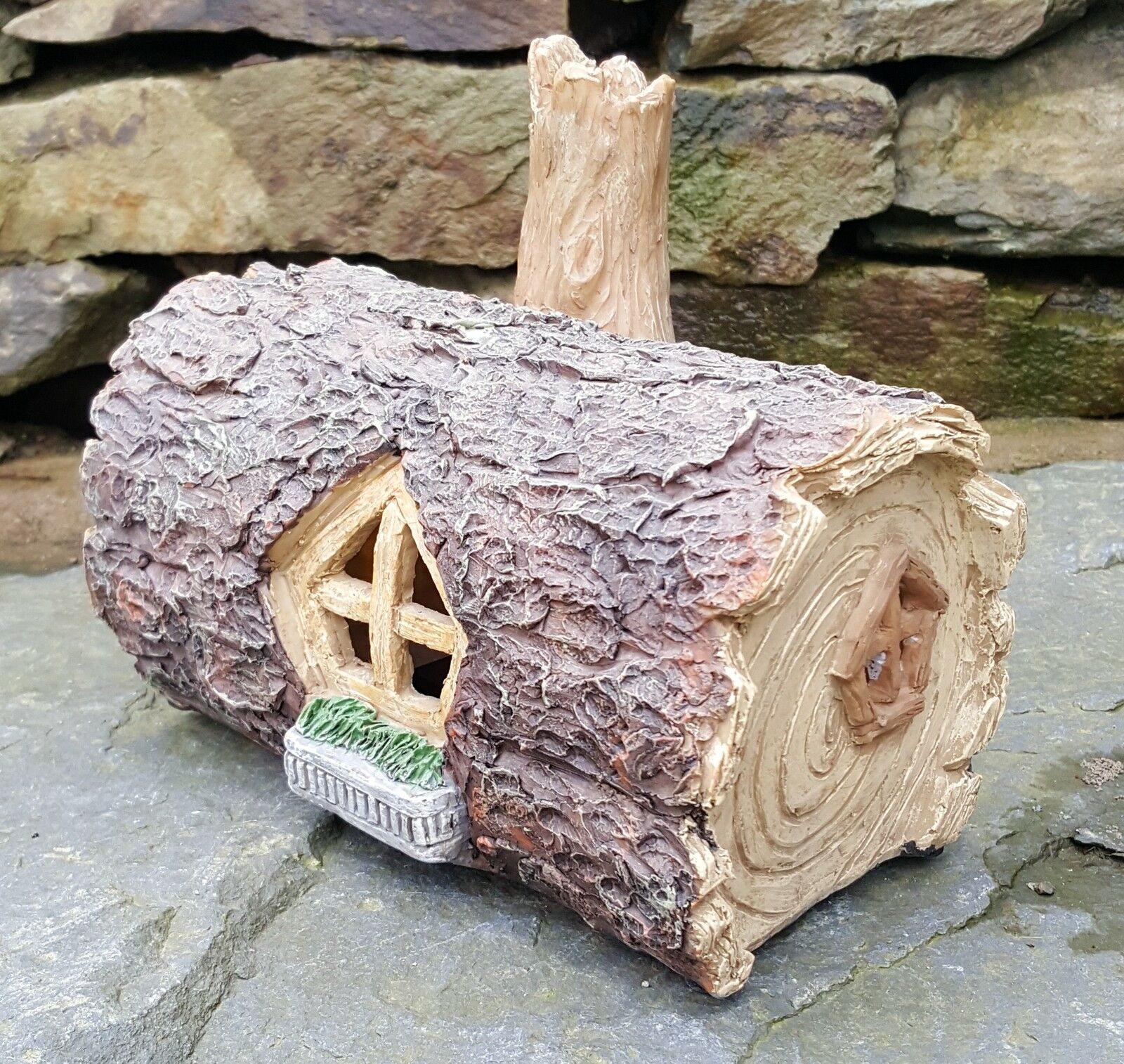 Solar Powered Log Mystical Fairy House - Colour Changing - Image 5