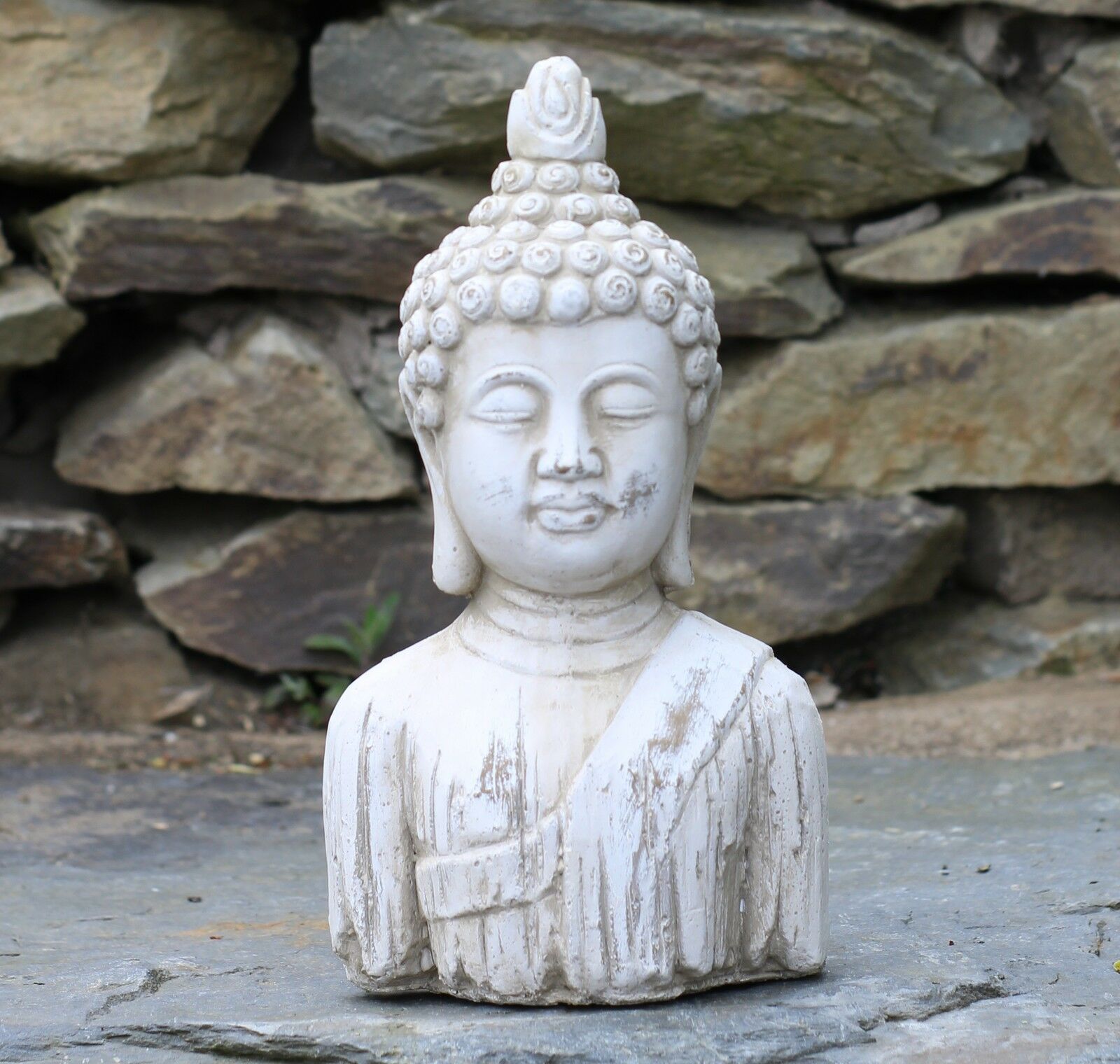 Buddha bust Ornament - Stone Drift Wood Effect - Image 2
