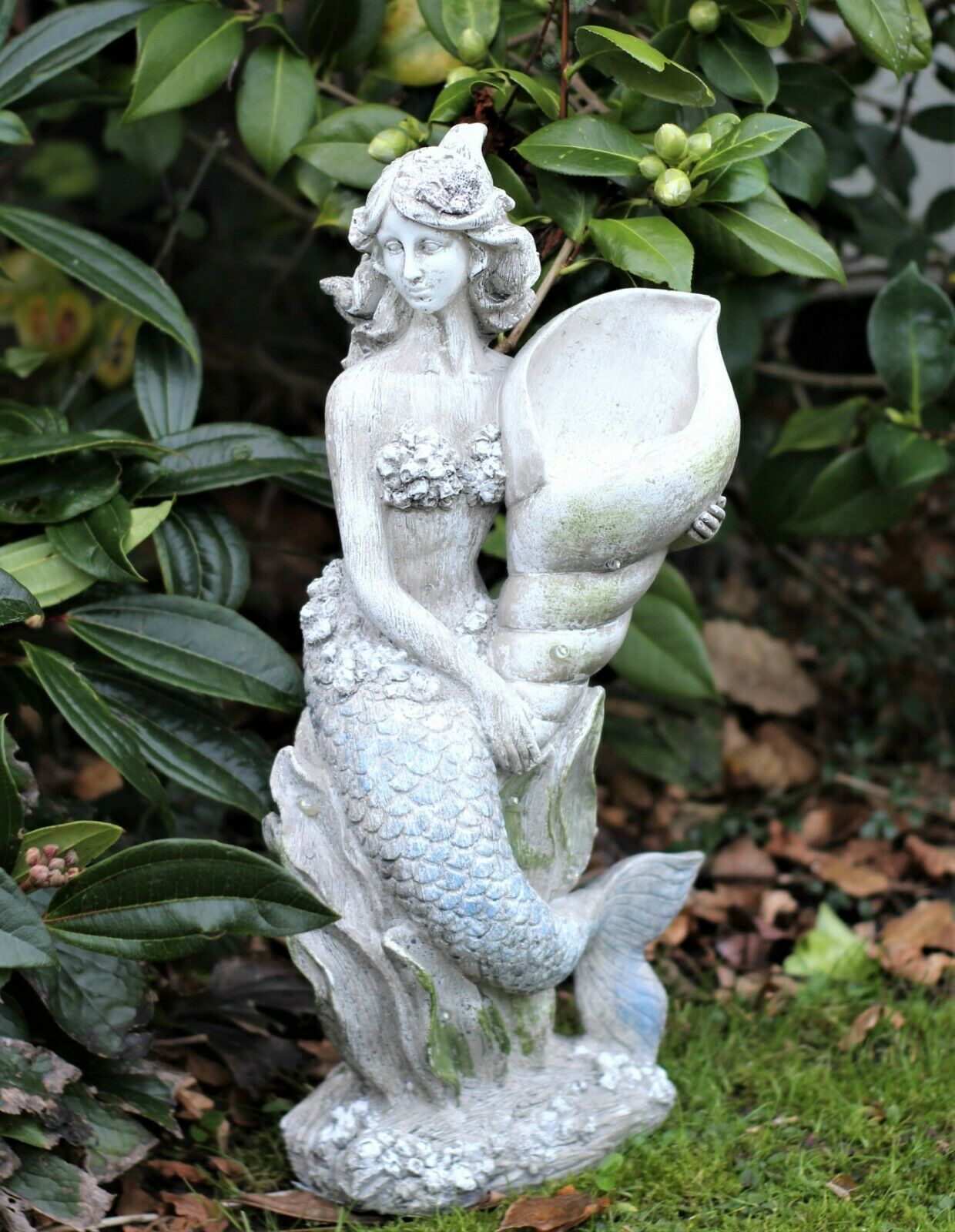 Solar Powered Fairy Mermaid Stone Effect Statue - Image 7