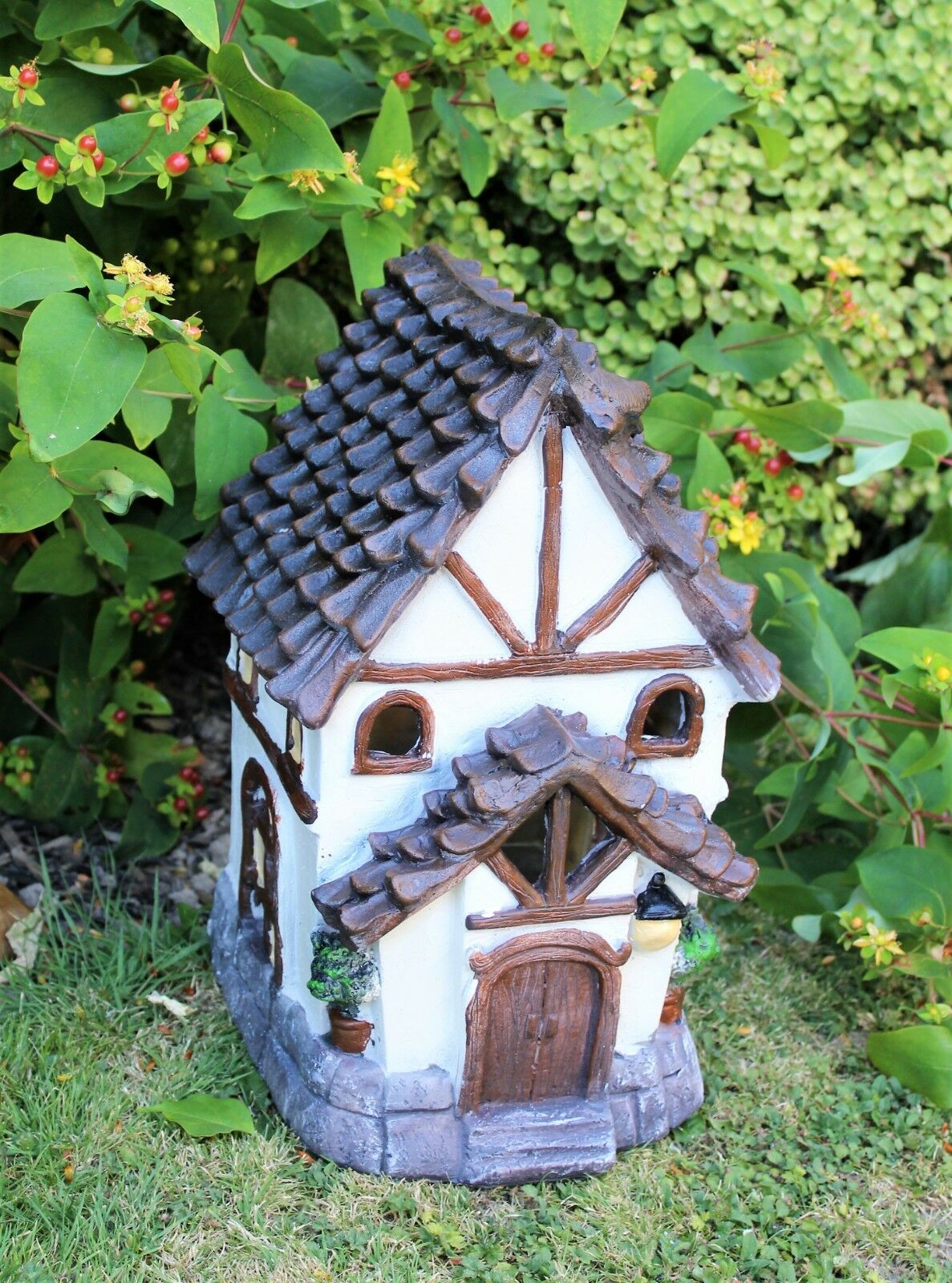 Large Solar Powered Fairy House - Tudor Style - Image 5