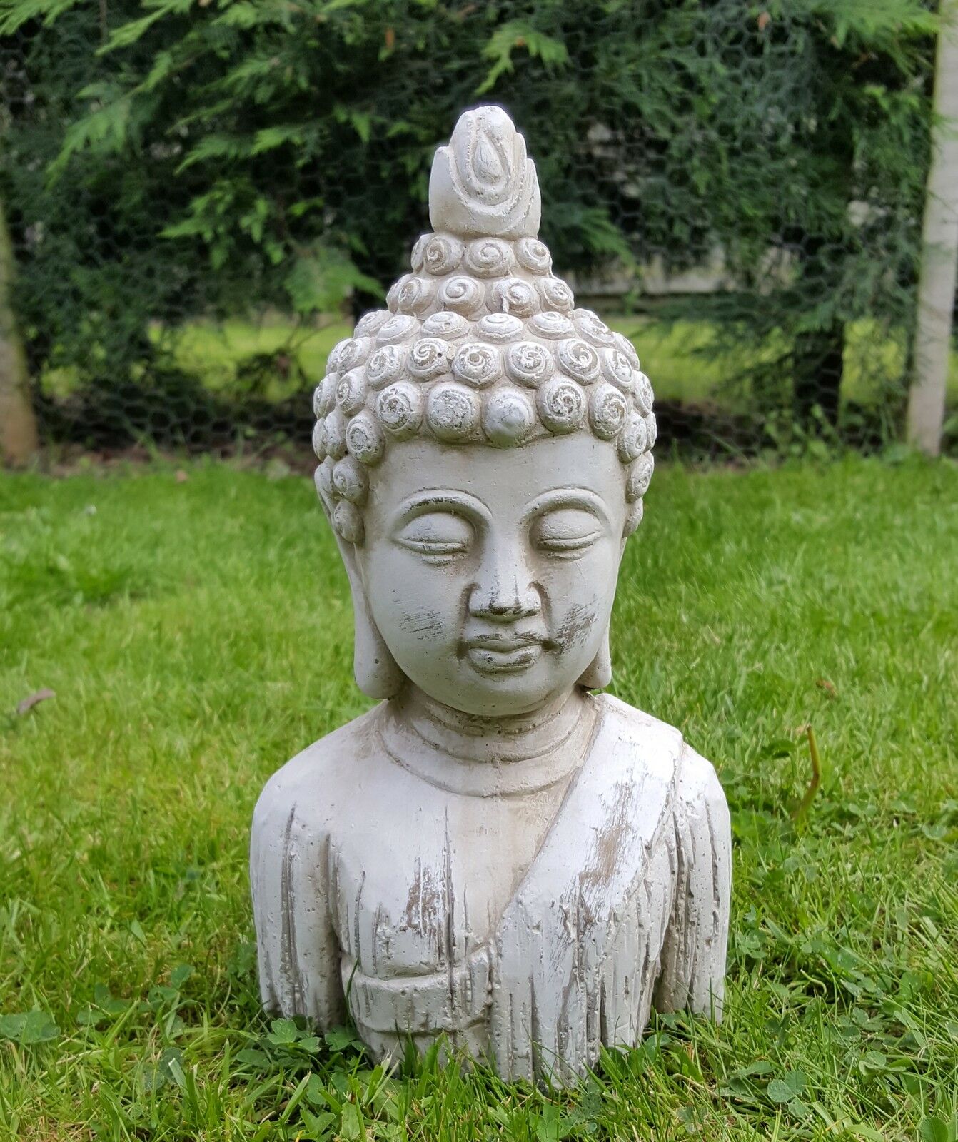 Buddha bust Ornament - Stone Drift Wood Effect - Image 3