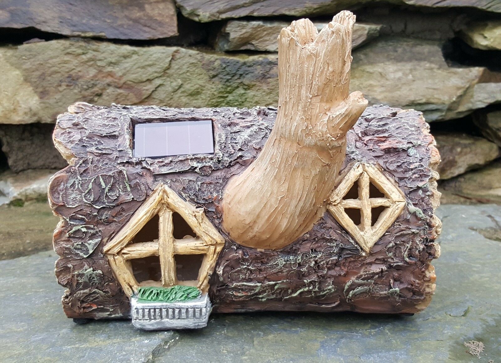 Solar Powered Log Mystical Fairy House - Colour Changing - Image 3