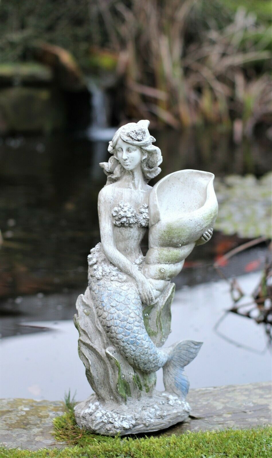 Solar Powered Fairy Mermaid Stone Effect Statue - Image 6