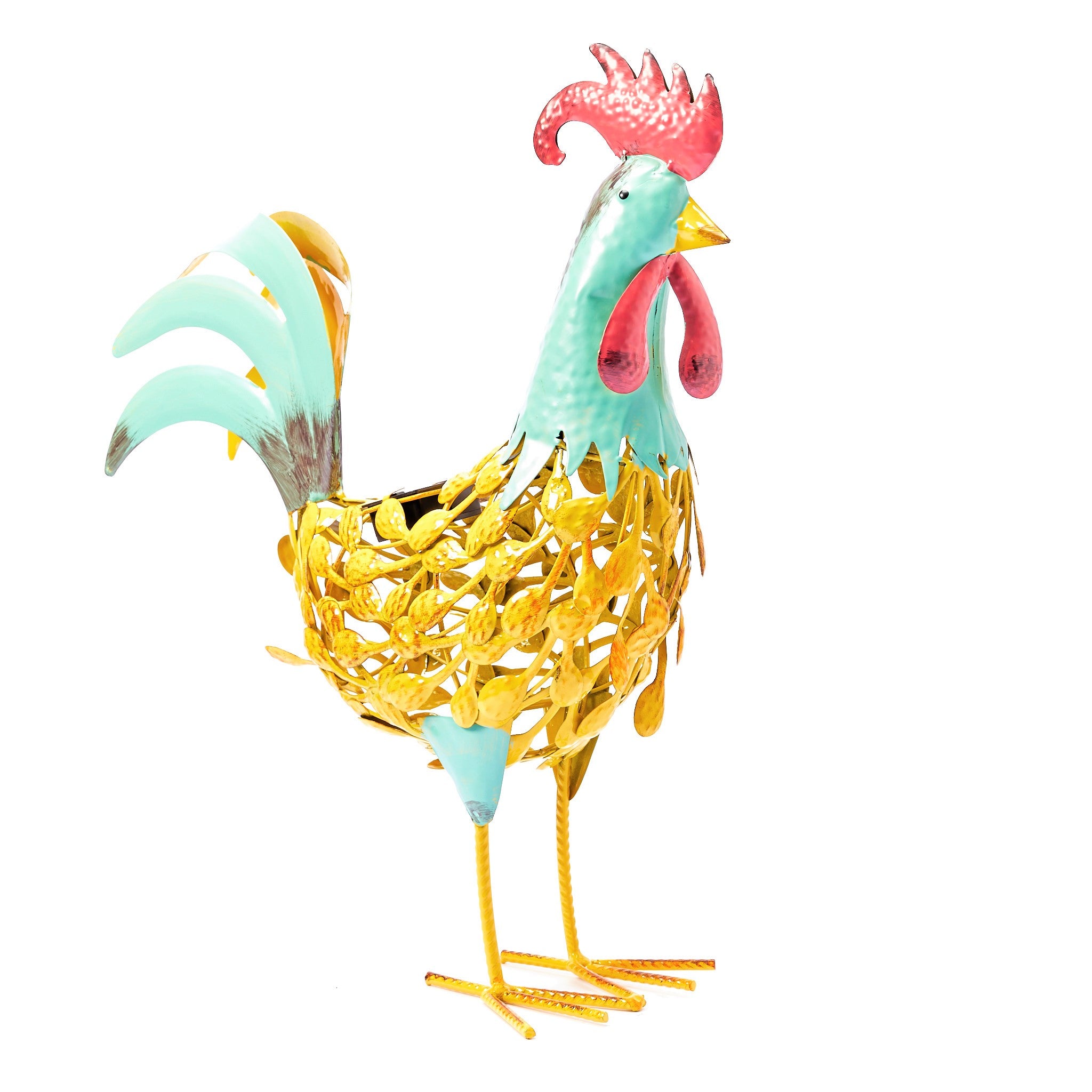 Solar Powered Metal Silhouette Cockerel Chicken Hen Garden Ornament - Image 3