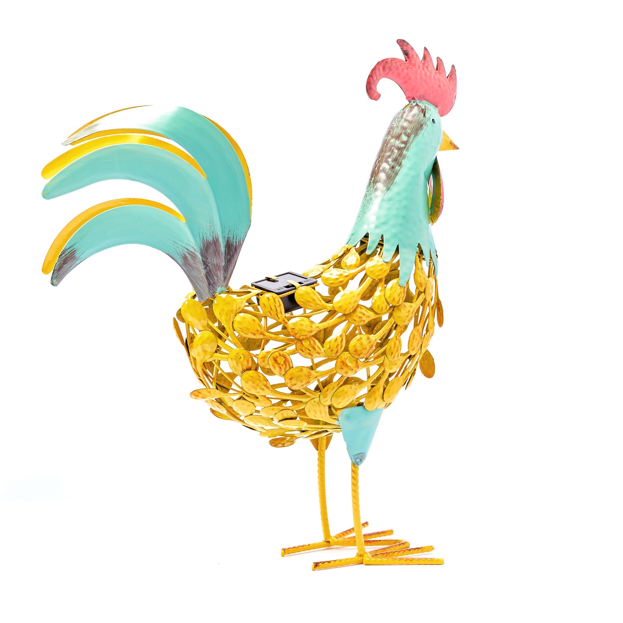 Solar Powered Metal Silhouette Cockerel Chicken Hen Garden Ornament - Image 4