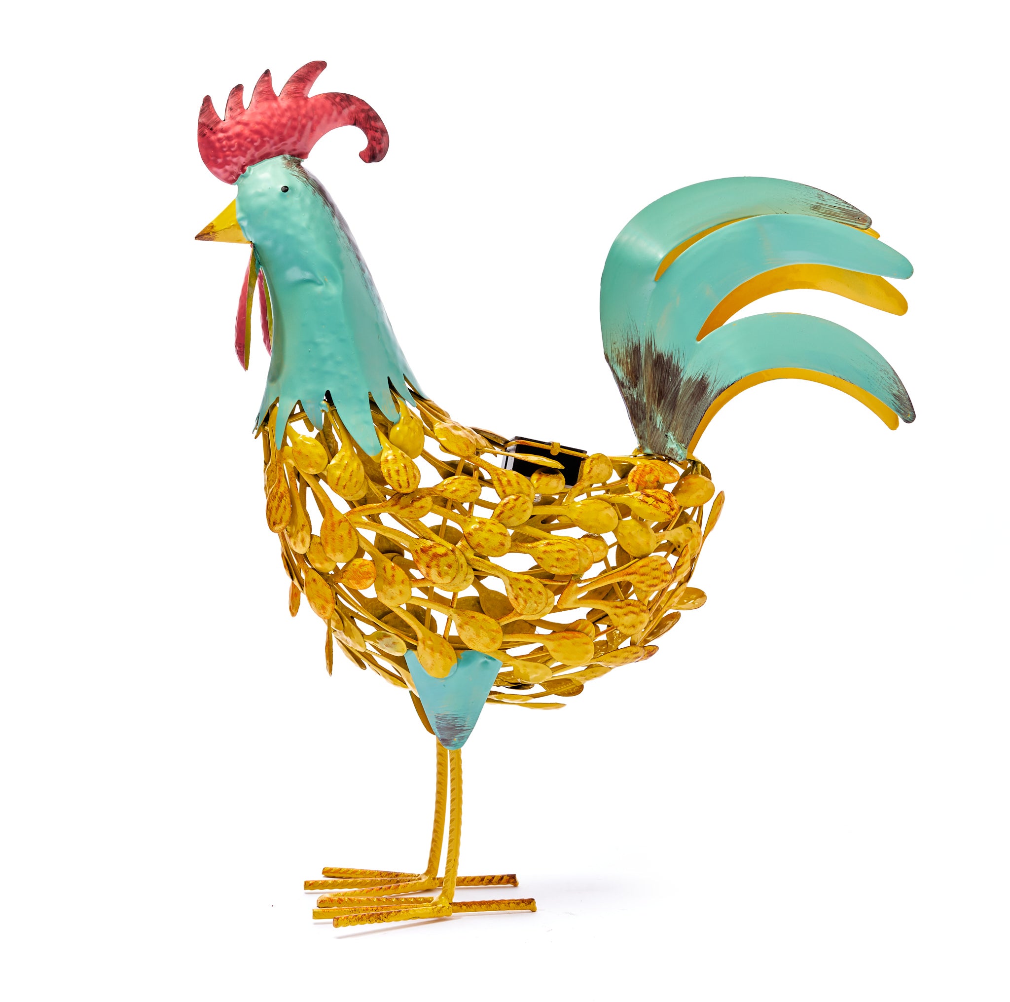 Solar Powered Metal Silhouette Cockerel Chicken Hen Garden Ornament - Image 5