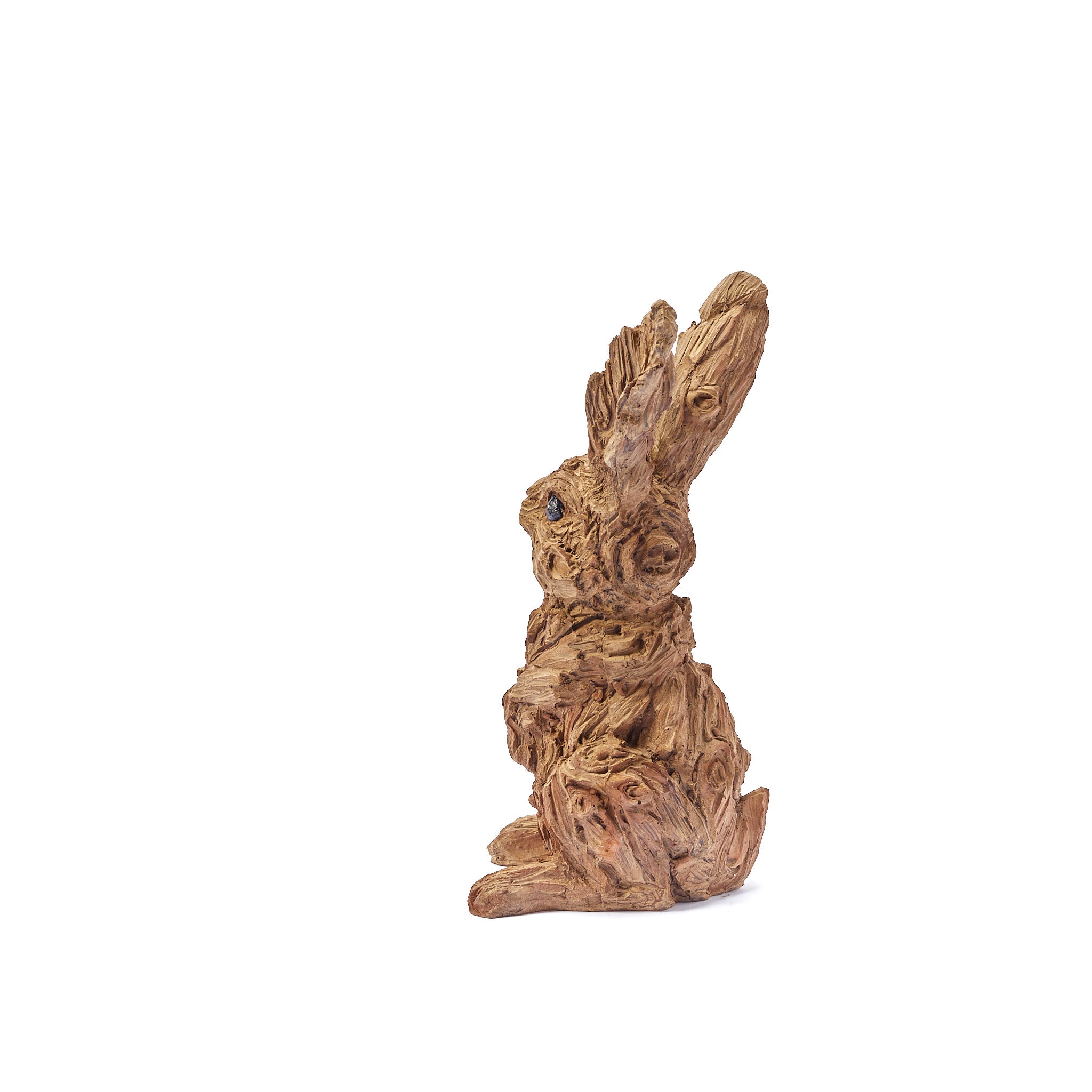 Wild Hare Garden Ornament - Wood Effect - Image 4