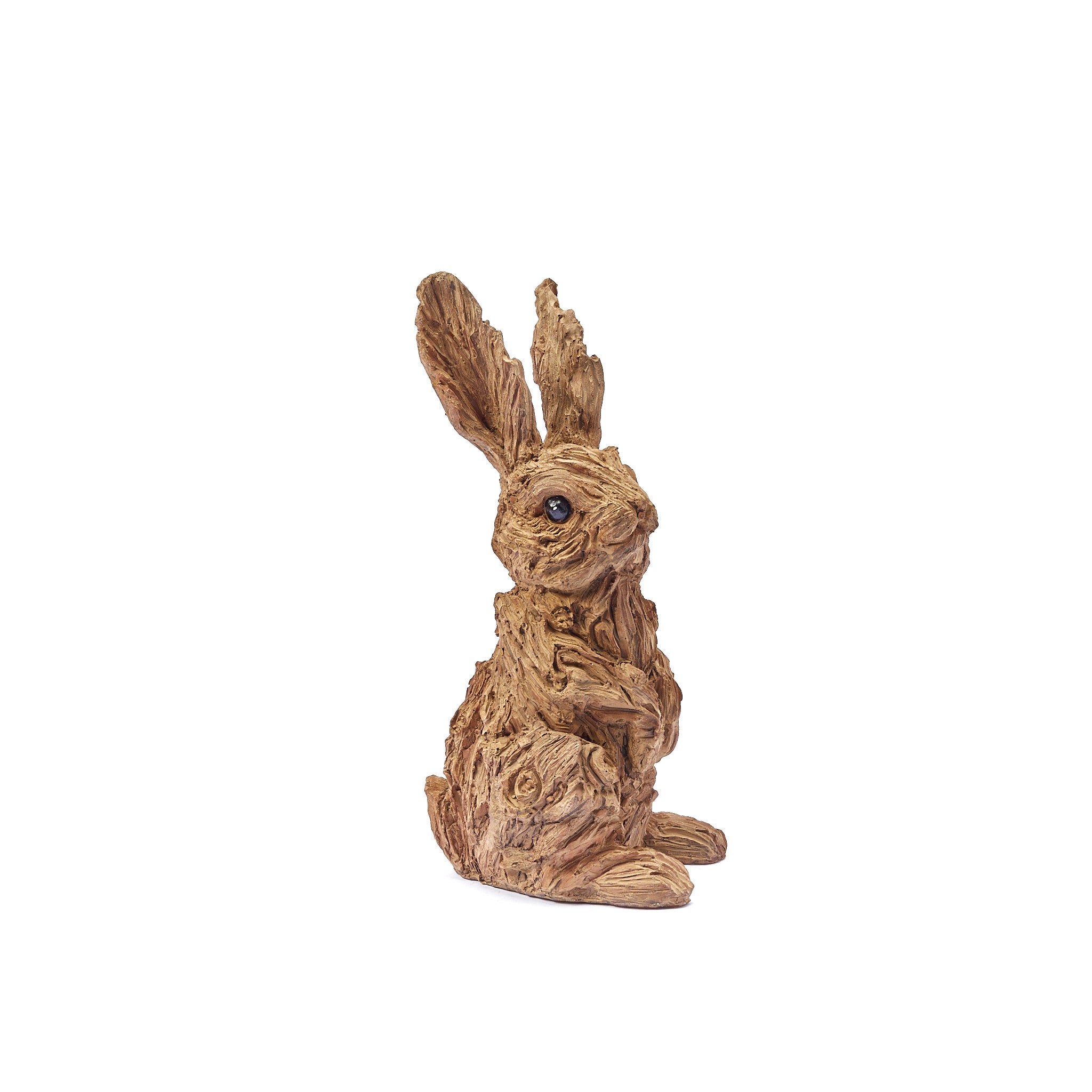 Wild Hare Garden Ornament - Wood Effect - Image 2