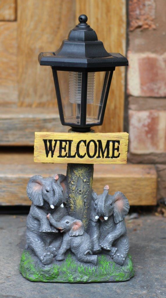 Solar Powered Elephant Welcome Ornament - Image 4