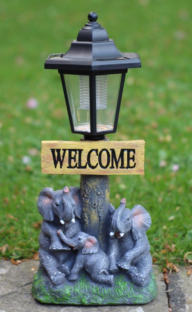 Solar Powered Elephant Welcome Ornament - Image 5