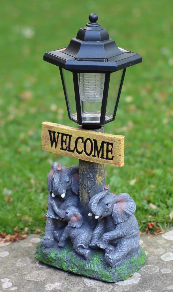 Solar Powered Elephant Welcome Ornament - Image 6